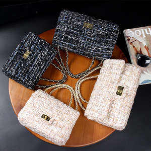 Bolso de Hombro Pequeño de Lana a Cuadros con Cadena de Diamantes, Estilo Fragante, Novedad 2026 - Product Image 5