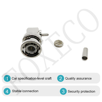 Connecteur BNC mâle haute résistance FOXECO pour câble Hiflex CCTV 1/4 pouce
