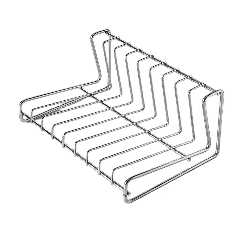 SUS 304 Metal Kitchen Removable Tabletop Stainless Steel Dish Drying Rack 6 Grids 9 Grids Dishes Store Rack Custom Metal Wire