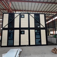 Maison conteneur de luxe à toit en pente, extensible, avec grande terrasse, 2, 3 ou 4 chambres, aménagement flexible