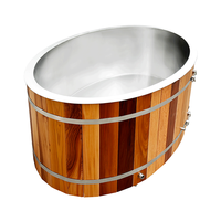Baignoire de trempage en bois avec revêtement en acier inoxydable pour bain froid et chaud, thérapie par l'eau froide
