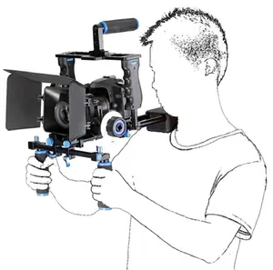 ชุดติดไหล่กล้องแบบกรงมืออาชีพ Tezelong สําหรับ Canon 5D รวมกล่องด้านติดตามโฟกัส