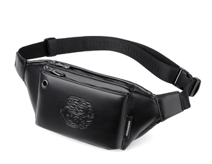 Borsa a tracolla e marsupio da uomo alla moda, impermeabile in nylon e PU con chiusura a cerniera, ideale per l'uso quotidiano - Produzione Cinese - Product Image 3