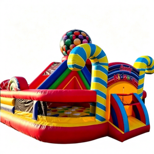 Castillo Inflable Comercial <span class=keywords><strong>de</strong></span> PVC con Tobogán, Temática Candy Land, <span class=keywords><strong>para</strong></span> <span class=keywords><strong>Alquiler</strong></span> en Fiestas y <span class=keywords><strong>Eventos</strong></span> <span class=keywords><strong>de</strong></span> Carnaval - Product Image 4