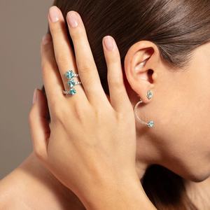 Bague en tourmaline Paraiba naturelle pour femme, style unique, tendance, vente chaude, cadeau pour amant, ami, proche, bijoux d'anniversaire - Product Image 6