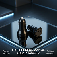 Cargador USB para Auto con Cable Opcional Disponible, 5V 2.5A, Impresión Personalizada en la Carcasa, Adaptador para Vehículo