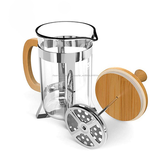 2 cuartos <span class=keywords><strong>de</strong></span> galón <span class=keywords><strong>de</strong></span> <span class=keywords><strong>café</strong></span> <span class=keywords><strong>de</strong></span> calidad superior <span class=keywords><strong>de</strong></span> lanzador <span class=keywords><strong>de</strong></span> émbolo <span class=keywords><strong>de</strong></span> <span class=keywords><strong>café</strong></span> <span class=keywords><strong>de</strong></span> acero inoxidable con marco <span class=keywords><strong>de</strong></span> bambú - Product Image 2