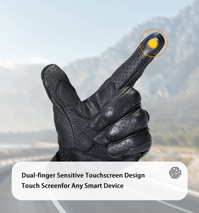 Gants de moto en cuir de chèvre avec protection TPU, compatibles écran tactile, doigts entiers, logo personnalisé, OEM ODM, certifiés CE ISO, fourniture directe usine - Product Image 6
