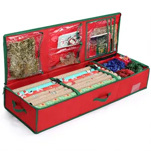 Kerstdecoraties Georganiseerd Inpakpapier Opslag En Organizer Doos