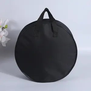 Ağır dayanıklı taşınabilir aletler taşıma siyah alışveriş çantası özelleştirilmiş dairesel şekil davul yuvarlak Tote depolama çanta
