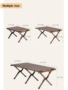 Mesa de camping de madera de pino Mingchan, mesa de rollo de huevo portátil plegable para exteriores, mesas plegables de Picnic para acampar - Product Image 6