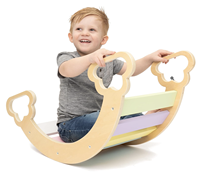Chaise à bascule Montessori en bois arc-en-ciel pour bébé