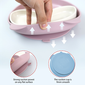 Nouveauté : Vaisselle <span class=keywords><strong>pour</strong></span> enfants en <span class=keywords><strong>silicone</strong></span> incassable avec logo personnalisé, comprenant un bol, une tasse, une cuillère, une fourchette et une assiette <span class=keywords><strong>pour</strong></span> l'alimentation des bébés - Product Image 3