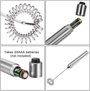 <span class=keywords><strong>Mousseur</strong></span> à lait électrique portatif professionnel à piles avec support de mélangeur à café - Product Image 4