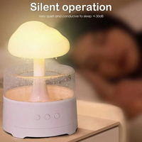 Humidificador de Aire con Bluetooth, Música y Sonido de Lluvia, Mini Humidificador de Escritorio para el Hogar, Luz Nocturna Ambiental con Siete Colores Degradados
