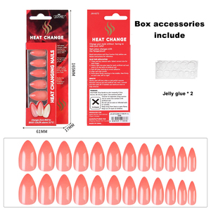 Nail Art Innovation Moderne Nouvelle <span class=keywords><strong>Tendance</strong></span> Température Activée Amande <span class=keywords><strong>Faux</strong></span> Ongles Changement de Couleur Presse Ongles Conception pour Doigts - Product Image 4