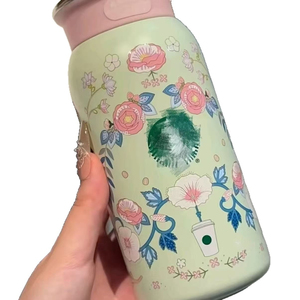 Nueva Taza Aislada <span class=keywords><strong>de</strong></span> Acero Inoxidable Serie Flores <span class=keywords><strong>de</strong></span> Primavera para Papá 355ml - Biberón <span class=keywords><strong>de</strong></span> Alta Gama - Product Image 3