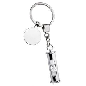 Llavero de Estilo Vintage con Diseño de Reloj de Arena, Portamonedas de Metal, Material de Aleación, Impresión Offset y UV, Acero Inoxidable - Product Image 1