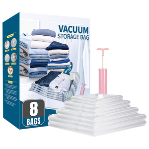 Juego de Bolsas de Vacío para Ropa de Viaje de la Mejor Calidad, Bolsas de Almacenamiento al Vacío Transparentes para Ahorrar Espacio, para Ropa de Cama y Zapatos, PA+PE 70um - Product Image 1