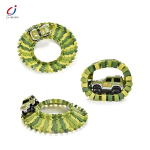 Chengji Puzzle piste voitures bricolage assemblage Rail voiture jouets fente jouets déformation catapulte bloc de construction dinosaure piste voiture - Product Image 3