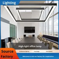Luminaire suspendu LED à économie d'énergie, dimmable, bande lumineuse à raccordement sans soudure, luminaire rectangulaire pour bureau, salle de réunion, supermarché