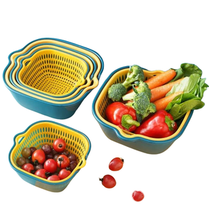 Lot de six paniers de vidange doubles épaissis pour évier, corbeille à fruits domestique, panier multifonctionnel de cuisine avec support de vidange - Product Image 2