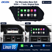 Layar OS Linux 7 inci untuk Mercedes Benz GLK X204, Radio Mobil Multimedia Player, GPS Navigasi, Android Auto, Kamera Mundur