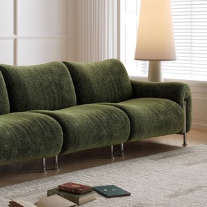 Juego de sofá de tela verde aguacate de mediados de siglo, exquisito, Retro, adecuado para sala de estar, apartamento pequeño, colocación de apartamento grande - Product Image 2