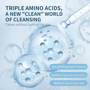 Cosméticos de etiqueta privada Limpiador <span class=keywords><strong>facial</strong></span> de aminoácidos orgánicos Control de aceite Cuidado DE <span class=keywords><strong>LA</strong></span> PIEL Suavizante Lavado <span class=keywords><strong>facial</strong></span> Limpiador <span class=keywords><strong>facial</strong></span> de aminoácidos - Product Image 3