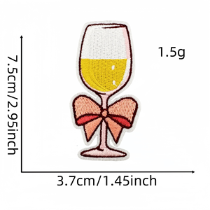 Toptan şarap içmek nakış demir on yamalar karikatür bira kahve demir yama özel işlemeli Logo yaması giyim için - Product Image 4