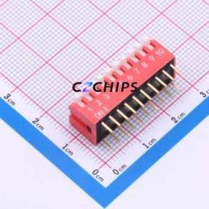 SMQP-10R-TP DIP Switch Switch ( Type: Piano Key )( Number of Switch Sections: 10 )( Lead Spacing: 2.54mm ) - Product Image 1