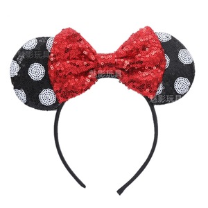 Factory <strong>Wholesale</strong> <strong>Hot</strong> Selling Mickey Cartoon Cute Bow Plastic Customizable <strong>Headbands</strong> For Children's Day Party Use - Product Image 3