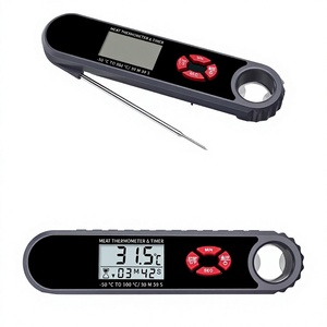 Thermomètre alimentaire numérique étanche avec sonde en acier inoxydable, corps en ABS, écran LCD pour cuisine, barbecue et cuisson - Product Image 1