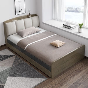 Cama Individual Minimalista y Elegante con Diseño Geométrico y Base <span class=keywords><strong>de</strong></span> Láminas Reforzadas para Hoteles <span class=keywords><strong>de</strong></span> Alta Gama y Apartamentos Tipo Estudio - Product Image 3