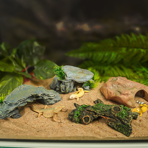 Multi-style hars aquariumdecoratie voor spinnen, slangen, schildpadden en reptielen; holen en schuilplaatsen voor reptielen. - Product Image 4