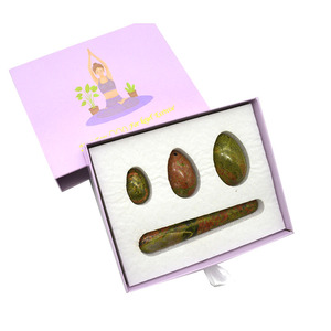 Yoni-huevo de cristal de Jade para <span class=keywords><strong>mujer</strong></span>, huevo de Yoni vaginal femenino para ejercicio de Kegel, huevos de cuarzo rosa y varita de Chakra, conjunto de regalo - Product Image 3