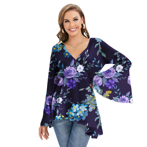 Ropa Mujer Estilo Samoa Americana Polinesia Tribal Patrón Camisas casuales Tops clásicos sueltos Blusas de gasa <span class=keywords><strong>floral</strong></span> - Product Image 3