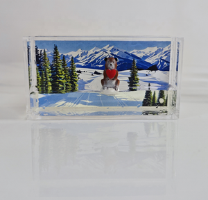 Articoli Souvenir da viaggio personalizzati fermacarte torre Eiffel della neve francese - Product Image 3