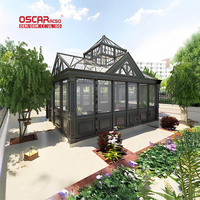 Fenêtre en verre trempé scellée au soleil pour loisirs rétractable Oem grain de bois en alliage d'aluminium parking sûr salle de soleil
