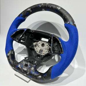 Volant de direction en alcantara bleu argenté forgé personnalisé, vente chaude en usine, pour Chevrolet <span class=keywords><strong>Corvette</strong></span> C7 - Product Image 4