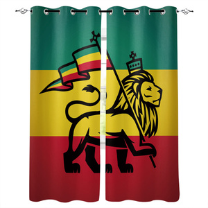 <span class=keywords><strong>Tende</strong></span> <span class=keywords><strong>Oscuranti</strong></span> Personalizzate in Tessuto di Poliestere con Motivo Africano Vintage per il Soggiorno - Product Image 3