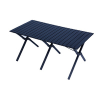 Verstärkter Kohlenstoffstahl Klappbarer Rolltisch Tragbarer Outdoor-Camping-Tisch für Roadtrips und Picknicks