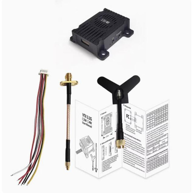 3.3G VTX-4W FPV Traverser 16CH analog image transmission module transmitter is suitable for FPV RC racing UAV goggles