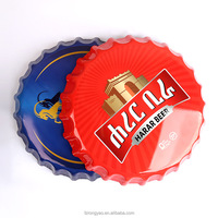Letrero Metálico de Alta Calidad con Diseño de Tapa de Botella de Cerveza, 35 cm de Diámetro, Placa Decorativa Vintage Personalizada para Pared, Ideal para Clubes, Bares, Pubs y Hogares