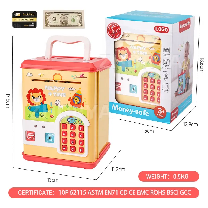 Zhorya multifunktionales geldspeicher-geldautomat geldbank spielzeug kinder elektronischer geldkasten geld-passwort piggy bank für kinder