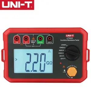UNI-T ut502c megometer cách điện kháng Tester 2500V điện áp động cơ megohmmeter Cáp kháng Ohm Tester LCD đèn nền
