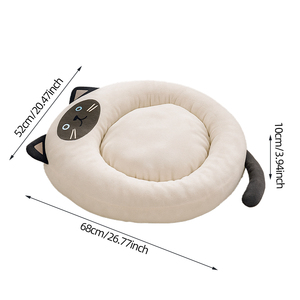 Poland Stock Siamese <b>Cat</b> Shaped <b>Plush</b> Bed 68cm Large Donut Pet Cushion EU Dropshipping Soft Flannel - Product Image 6