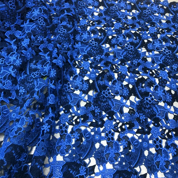 Tela de encaje con flores de guipur, cuerda de moda, fabricante de China, 2021