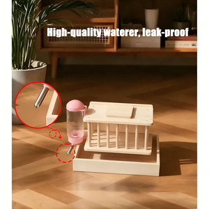 Mangeoire et <span class=keywords><strong>abreuvoir</strong></span> en bois personnalisés pour lapins avec distributeur d'eau, mangeoire à foin pour lapins, détachable pour un nettoyage facile - Product Image 3