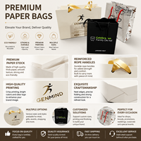 Sac en papier cartonné recyclé personnalisé à faible MOQ avec poignées, sac cadeau pour le shopping, impression de votre propre logo en couleur